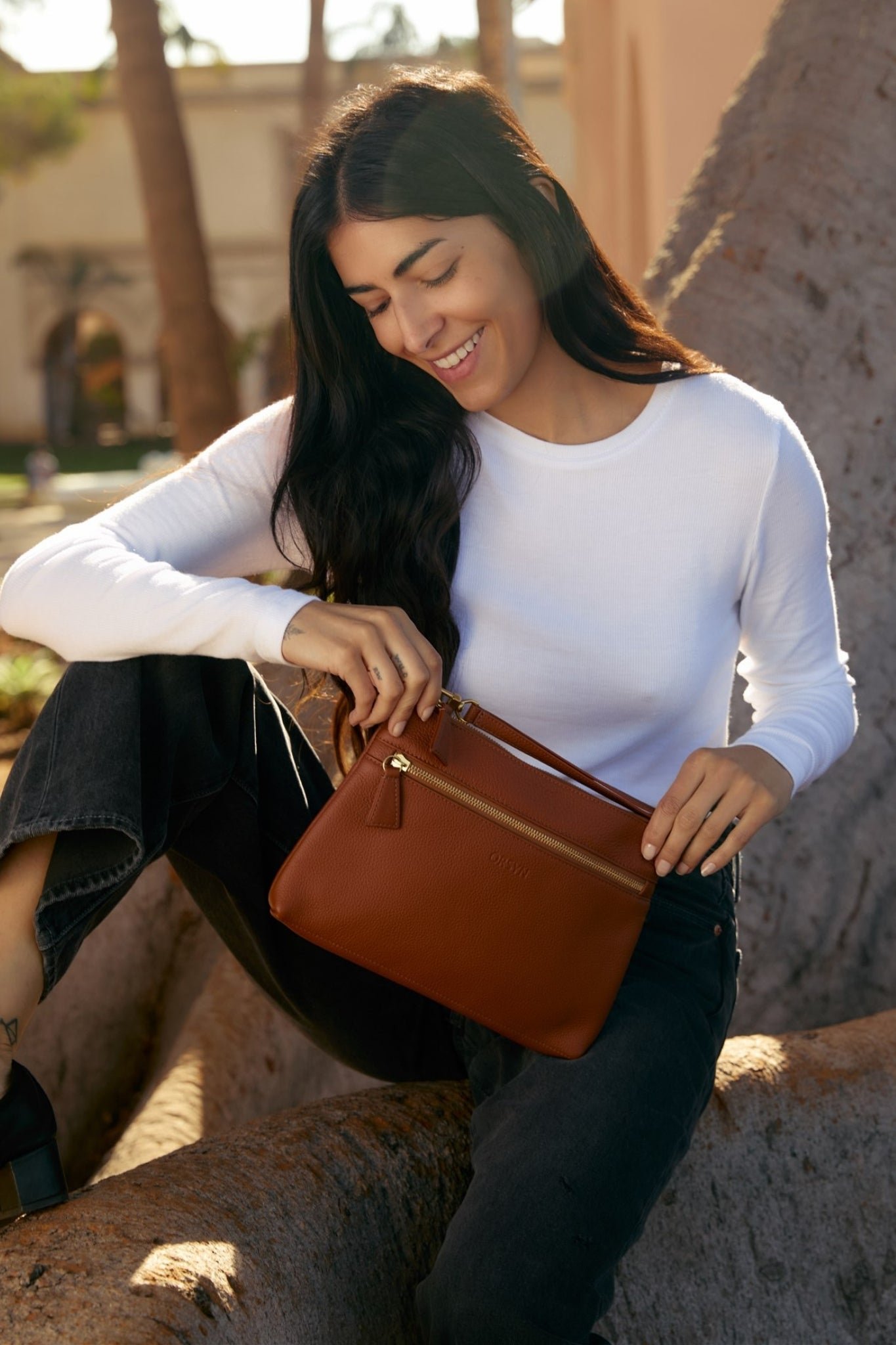 Sydney Dual-Strap Leather Crossbody
